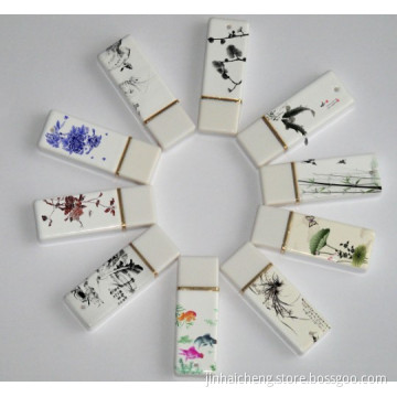Fashion OEM Chinese Brush Drawing Ceramic USB Flash Drive (C-003)